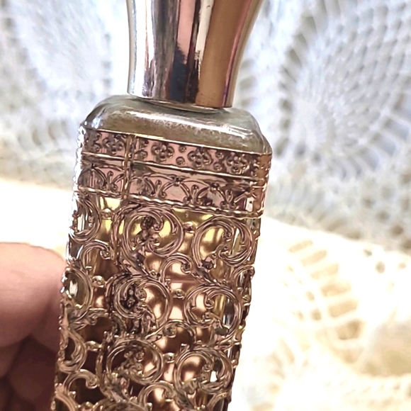 TIFFANY DECORATIVE FILIGREE BOTTLE OF PREFUME. BOTTLE IS ALMOST FULL. 2oz. - Picture 4 of 5